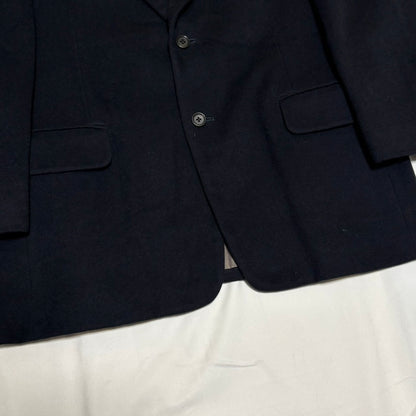 Burberrys 90s Navy Wool Melton Tailored Jacket