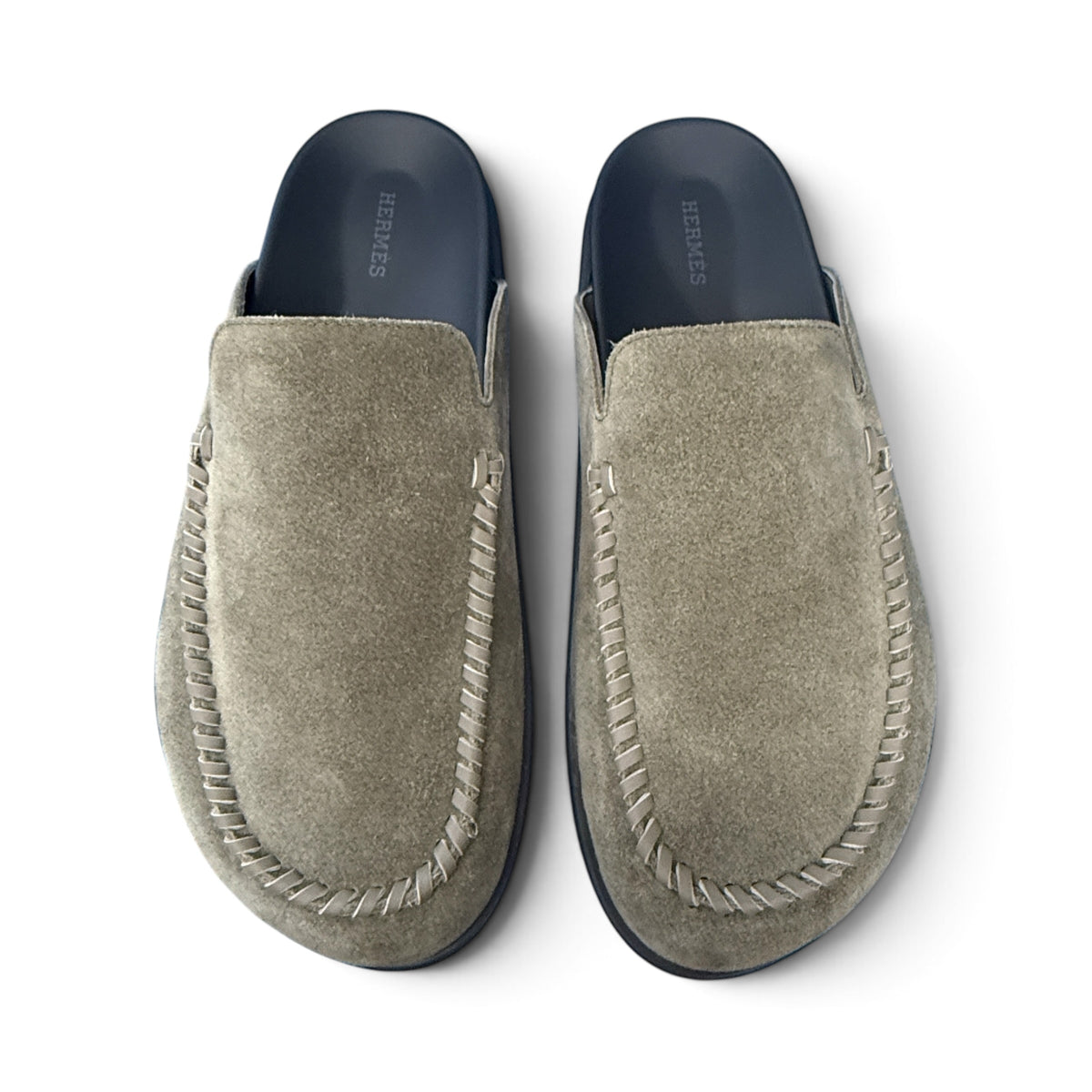 HERMES Johann Suede Mules Sandals Size EU 41