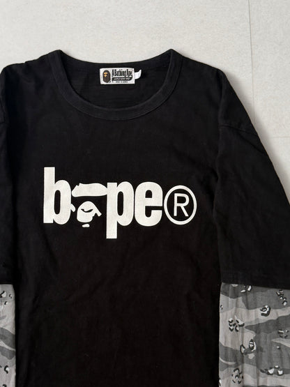 Bape Multi Camo Layered Long Sleeve Shirt Size XL