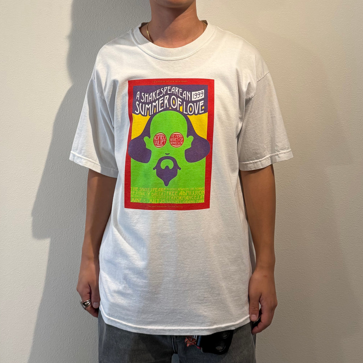 SHAKESPEARE FES summer of love 90s T-Shirt White