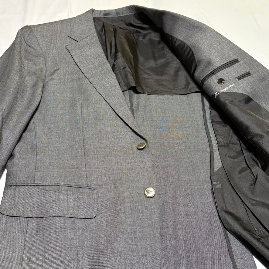 BURBERRY LONDON 00s Gray Wool/Silk Tailored Jacket