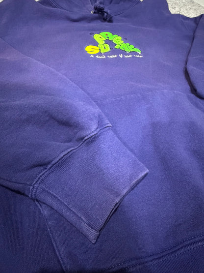 Supreme Don't Care Hooded Sweatshirt Purple Size M