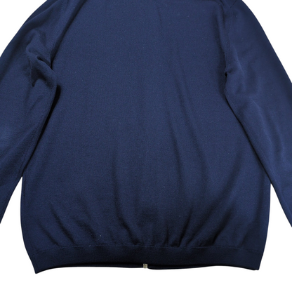 Prada Navy Virgin Wool Zip Up Drivers Knit Size 48