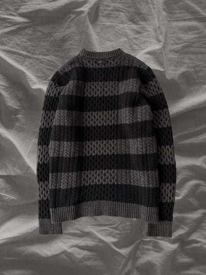 DIESEL BLACKGOLD Virgin Wool Border Low Gauge Knit