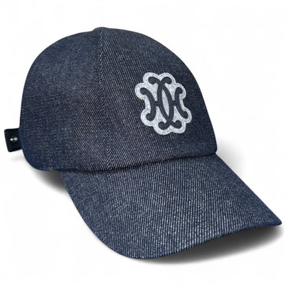 HERMES "Serena Lift" H-Logo Denim Cap Size ONE SIZE