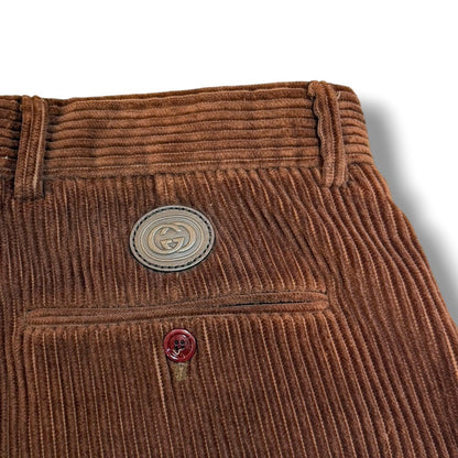 GUCCI 21SS Corduroy Wide Tapered Pants Brown Size 48