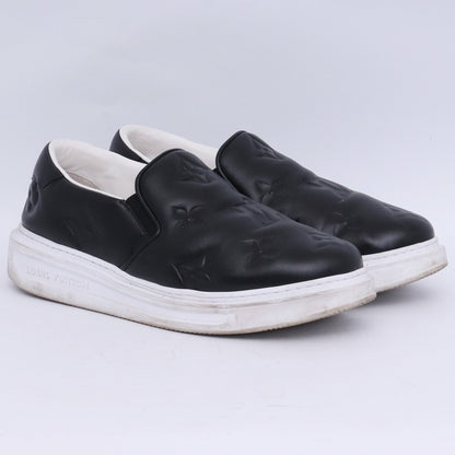 LOUIS VUITTON Beverly Hills Monogram Slip-Ons Black Size 7.5