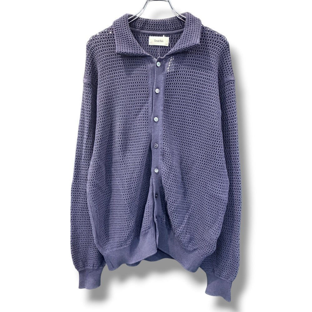 ERNIE PALO Mesh Knit Cardigan Navy Size 46