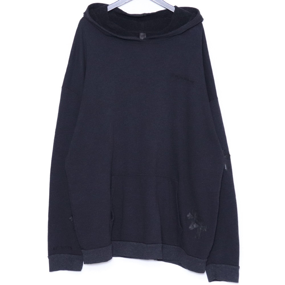 CHROME HEARTS Y NOT Cemetery Cross Hoodie Black Size XL