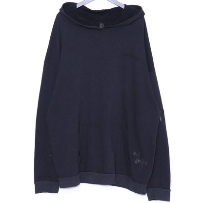 CHROME HEARTS Y NOT Cemetery Cross Hoodie Black Size XL