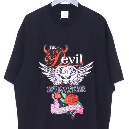 VETEMENTS Devil Wears Patched T-Shirt Black Size XS