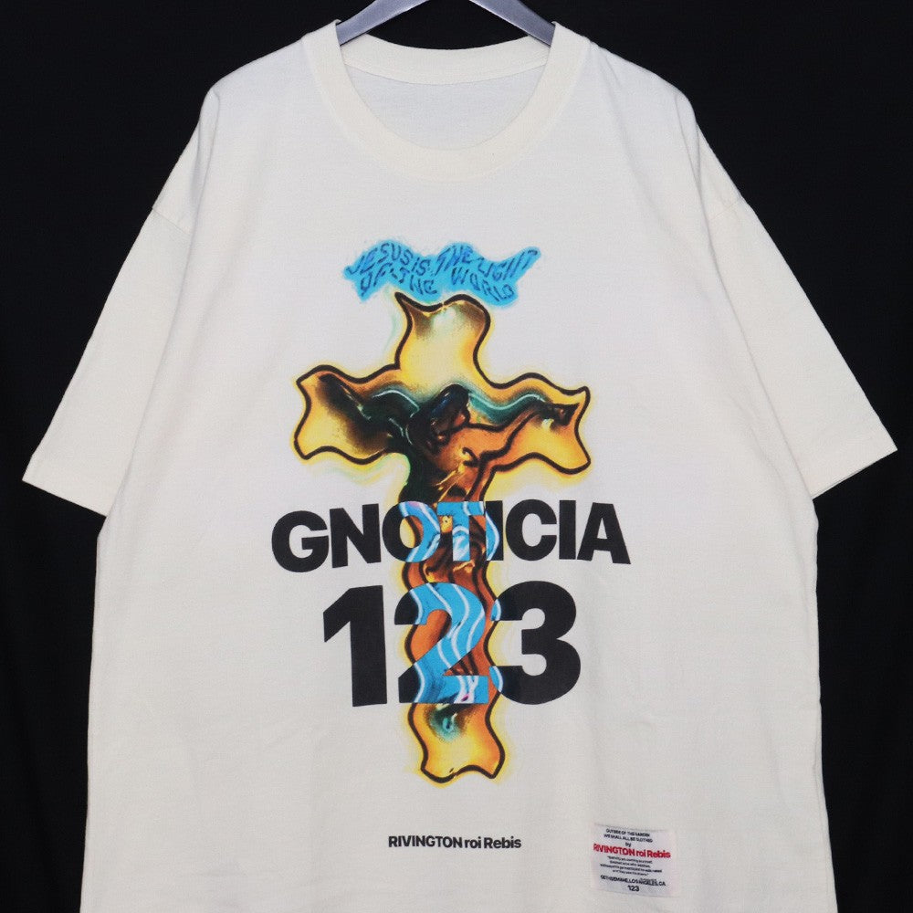 RRR123 Burning Cross Print T-Shirt Size M