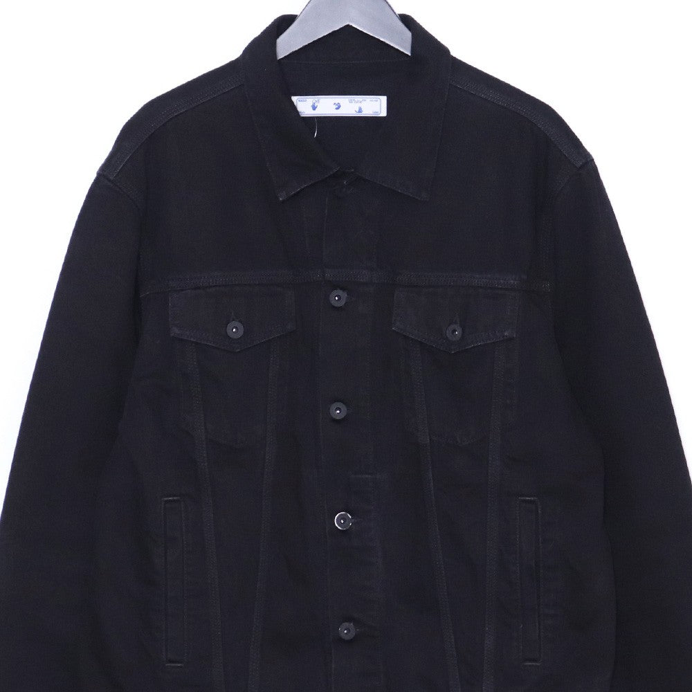 OFF-WHITE Logo Printed Denim Jacket Black Size XL