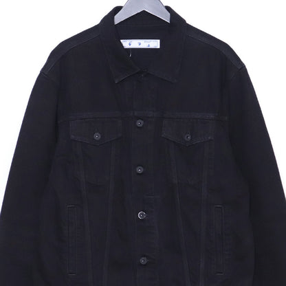 OFF-WHITE Logo Printed Denim Jacket Black Size XL