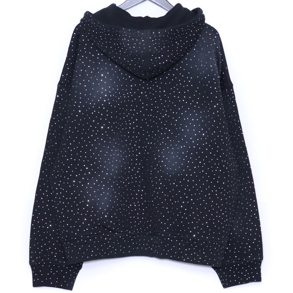 BREATH 25AW SCRIPT LOGO FADE RHINESTONE HOODIE Black Size L