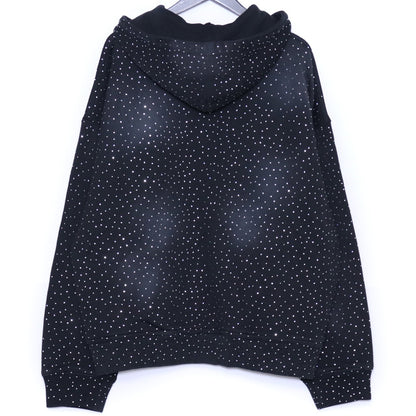 BREATH 25AW SCRIPT LOGO FADE RHINESTONE HOODIE Black Size L