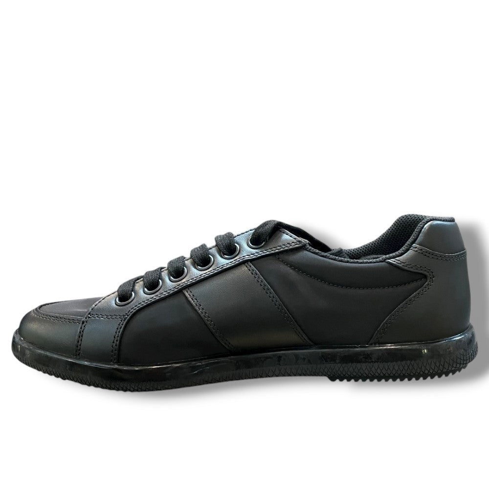 PRADA Nylon Leather Low-top Sneakers Black Size 5 1/2