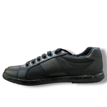 PRADA Nylon Leather Low-top Sneakers Black Size 5 1/2