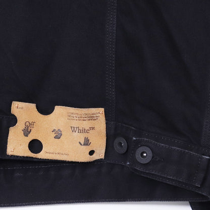 OFF-WHITE Logo Printed Denim Jacket Black Size XL