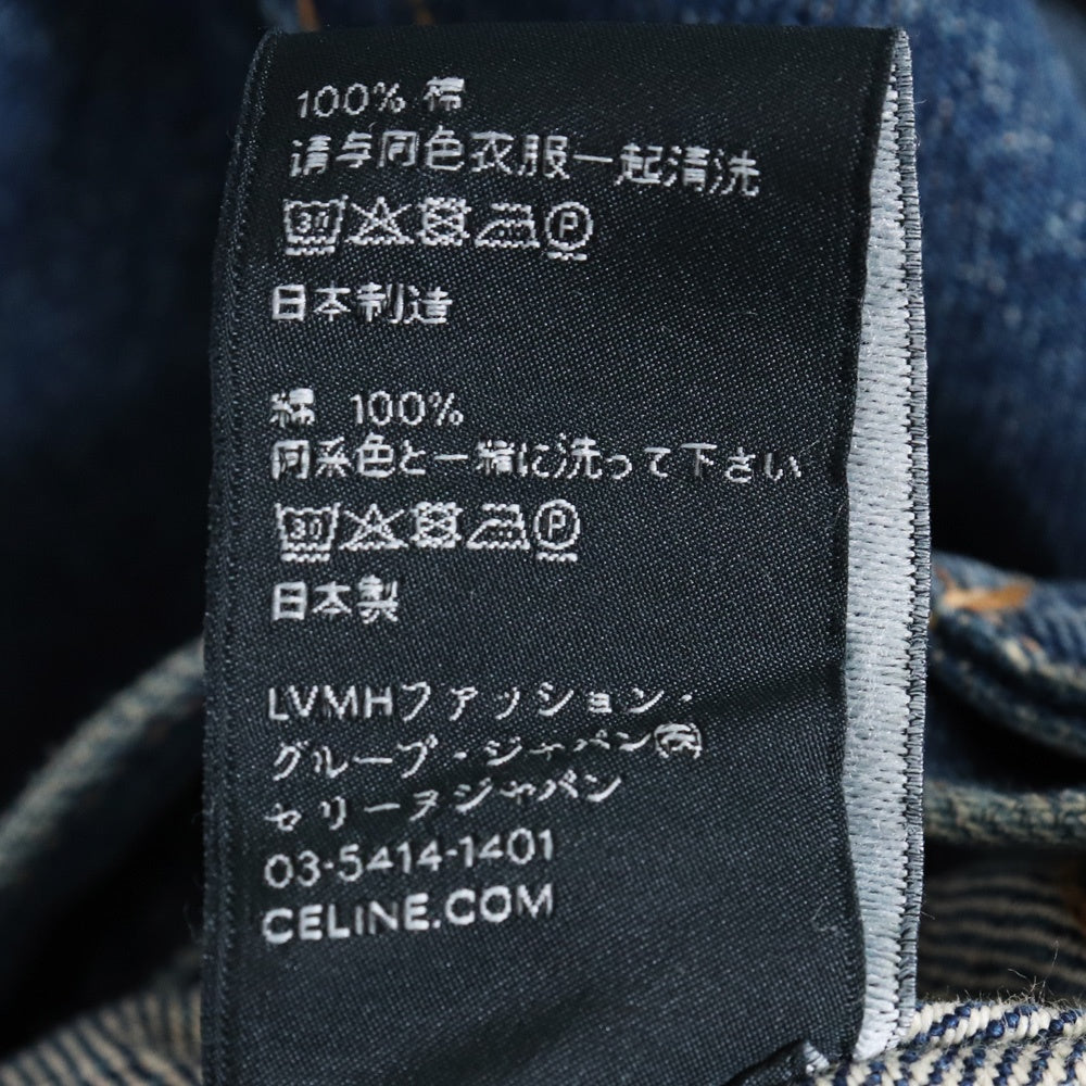 CELINE 22AW BOY DOLL Union Wash Denim Jacket Indigo Size XS