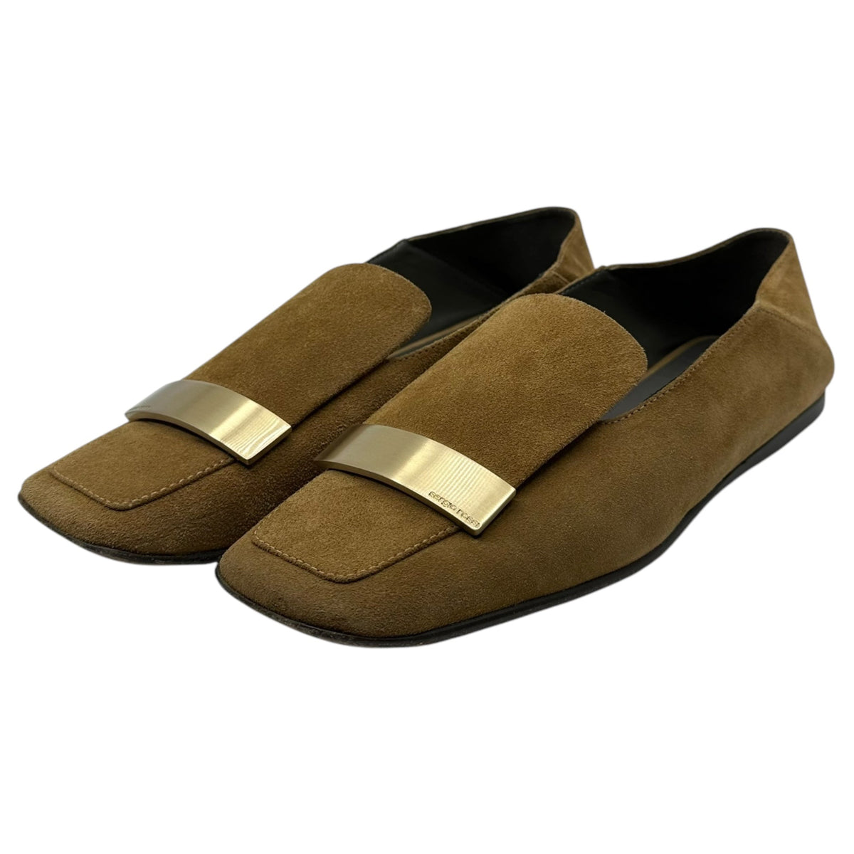 Sergio Rossi 23SS Metal Plate Loafers Beige Size 5 1/2