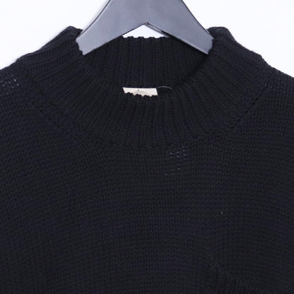 Ten C 22AW Black Crew Neck Pocket Knit Sweater Size 48