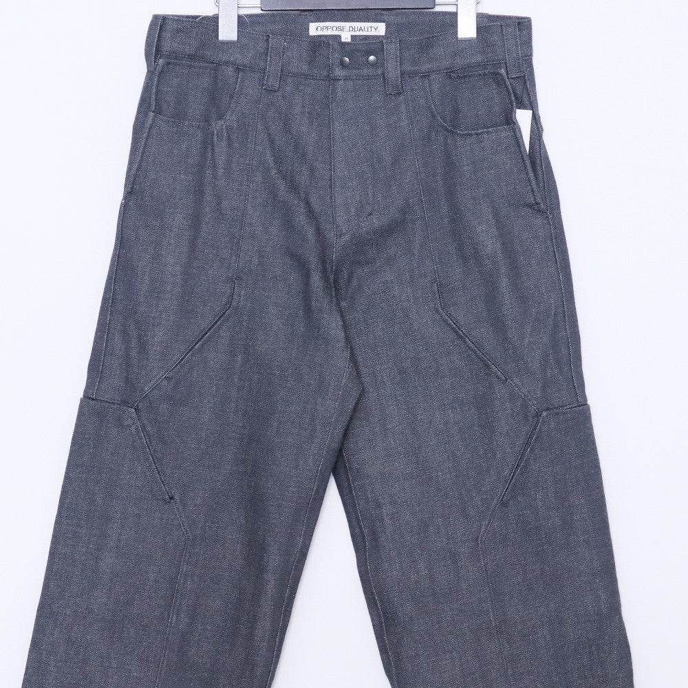 BLUE GRAY 25SS 10-Pocket Panel Washed Jeans Gray Size 44