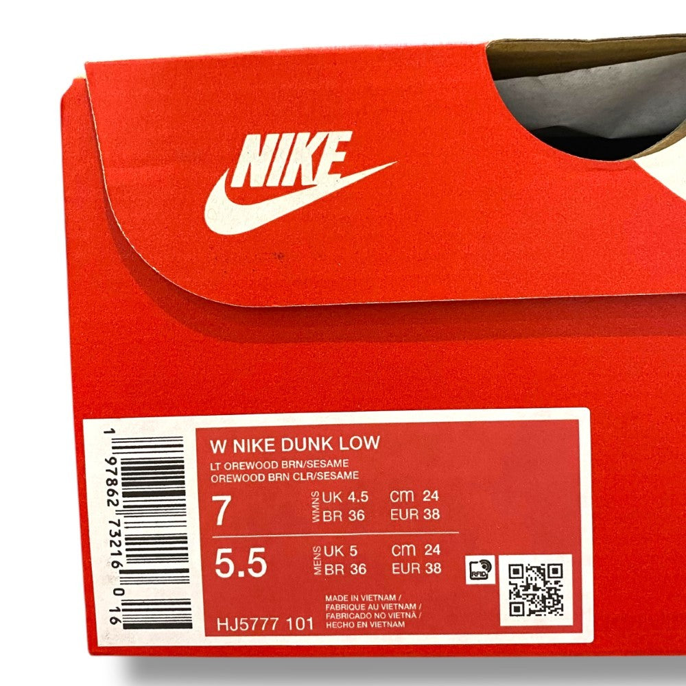 NIKE WMNS Dunk Low Orewood Brown Sesame Sneakers Size 24cm