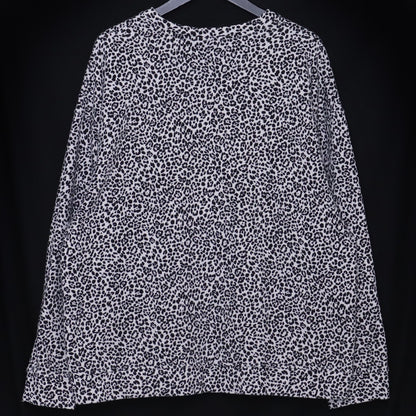 VALENTINO Leopard Print Sweatshirt White Black Size L