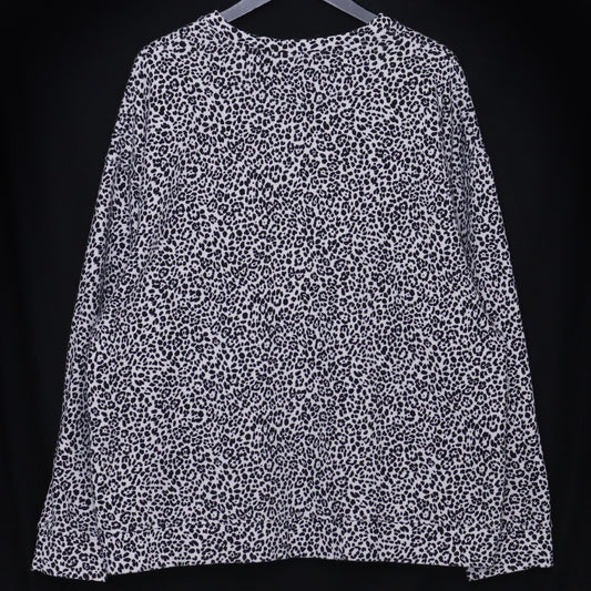 VALENTINO Leopard Print Sweatshirt White Black Size L