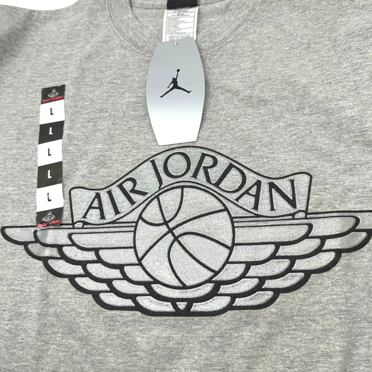 NIKE 90s Jordan Wing Logo 3D Print T-Shirt Gray Size L