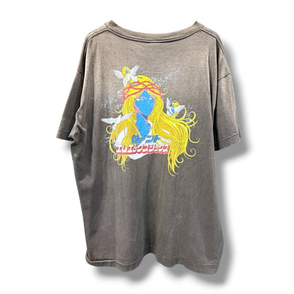 SAINT MICHAEL 23SS Blue Face Vintage T-Shirt Black Size XL