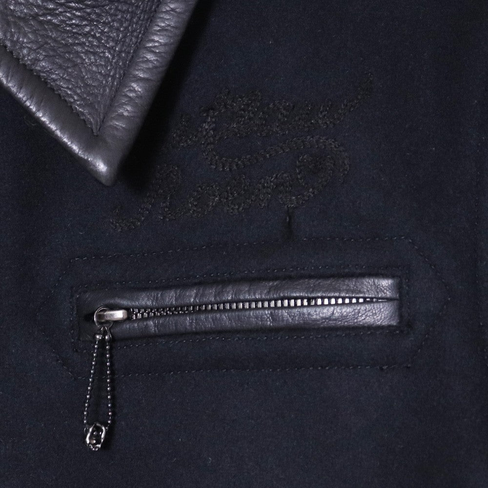 ROEN Skull Embroidery Wool Jacket Black Size 44