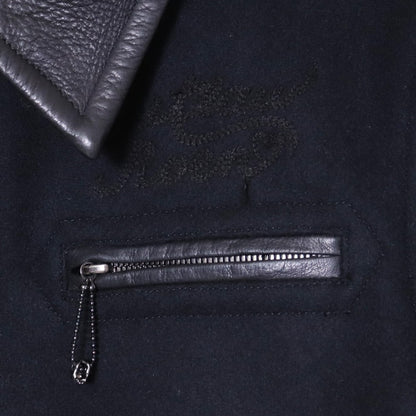 ROEN Skull Embroidery Wool Jacket Black Size 44