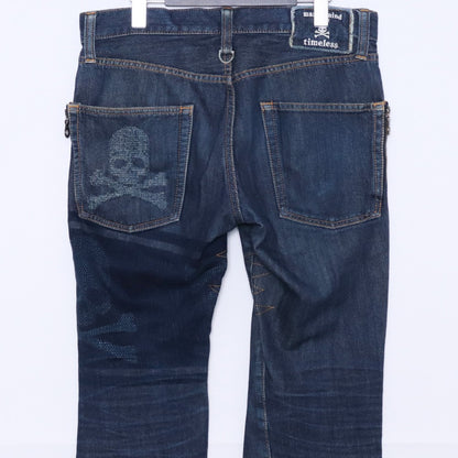 MASTERMIND JAPAN Timeless Jacquard Skull Denim Blue Size S