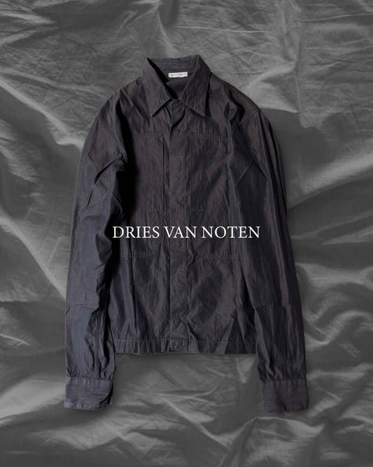 DRIES VAN NOTEN 11SS Cotton Work Jacket Black Size 46