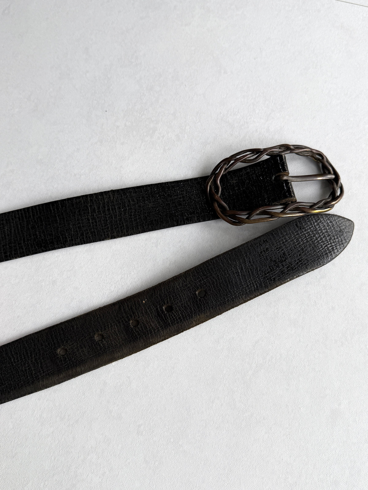 CUSTOM CULTURE Braided Leather Belt Size 80