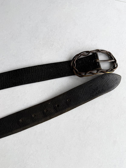 CUSTOM CULTURE Braided Leather Belt Size 80