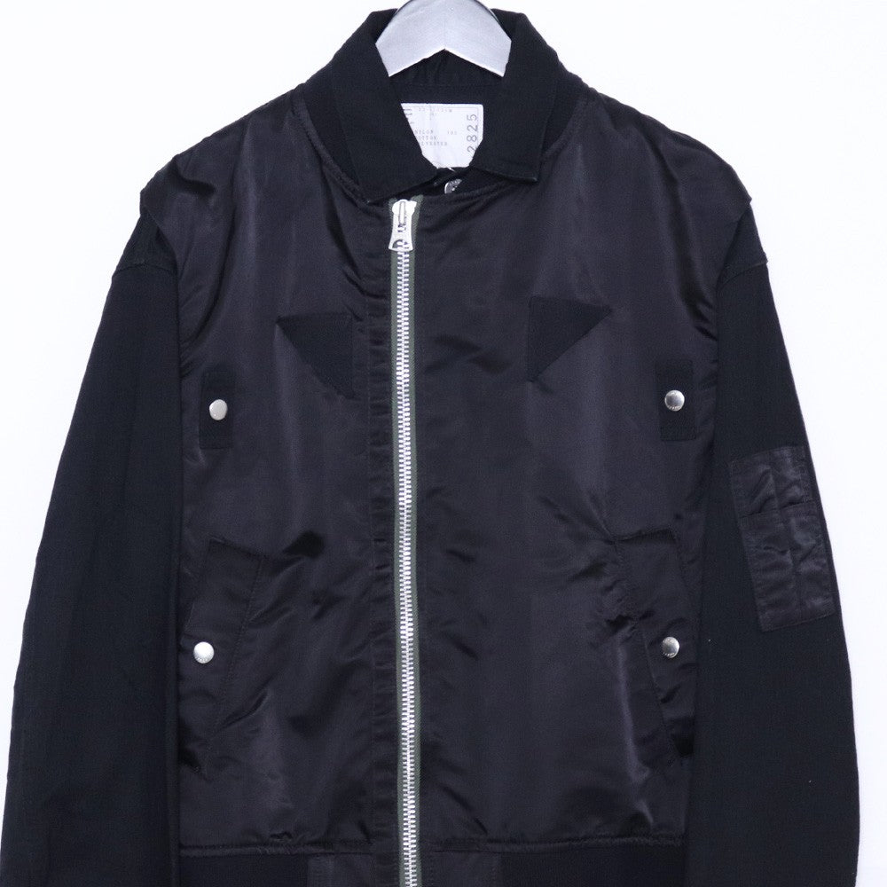 SACAI 22AW Nylon Twill Mix Blouson Jacket Black Size 2
