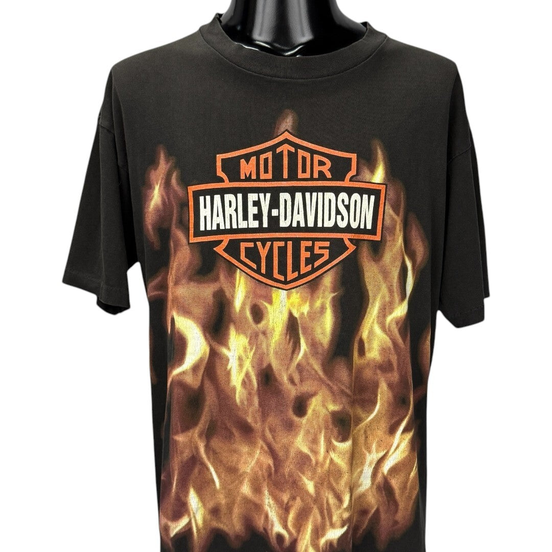 HARLEY-DAVIDSON 90s Fire Bar & Shield T-Shirt Size L