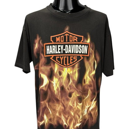 HARLEY-DAVIDSON 90s Fire Bar & Shield T-Shirt Size L