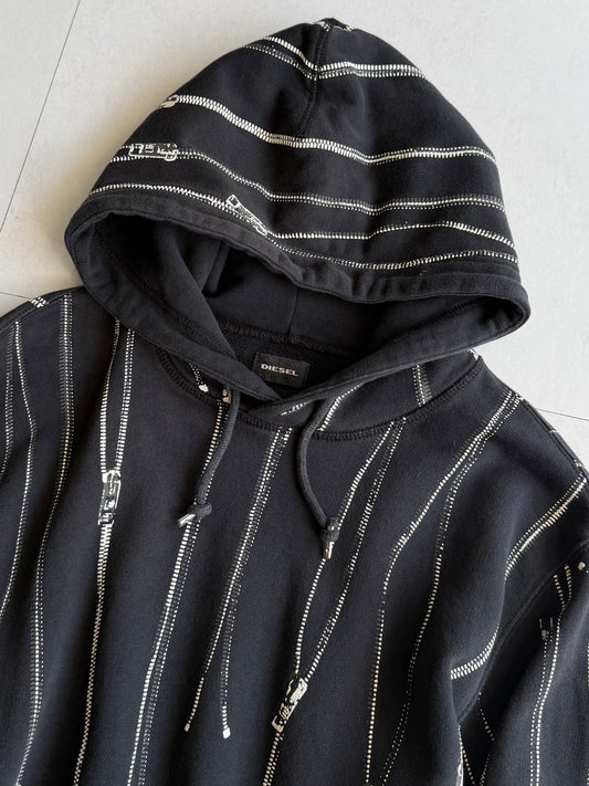 DIESEL Falling Zip Hoodie Cotton Size L