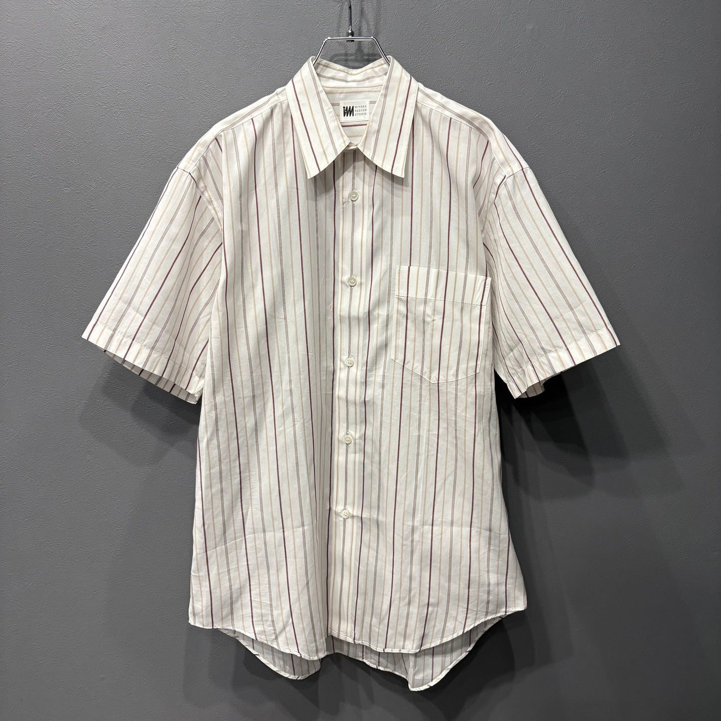 ISSEY MIYAKE Cotton Stripe S/S Shirt White
