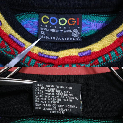 Coogi Vibrant Multi-Color 3D Knit Sweater Size SS