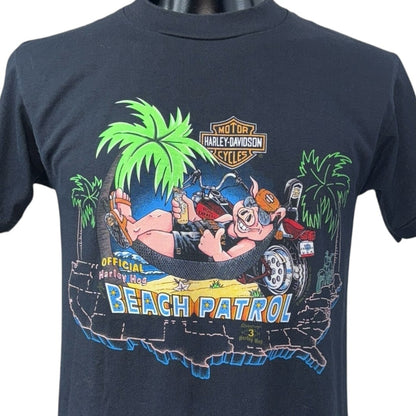 Harley Davidson BEACH PATROL Vintage T-Shirt Size M
