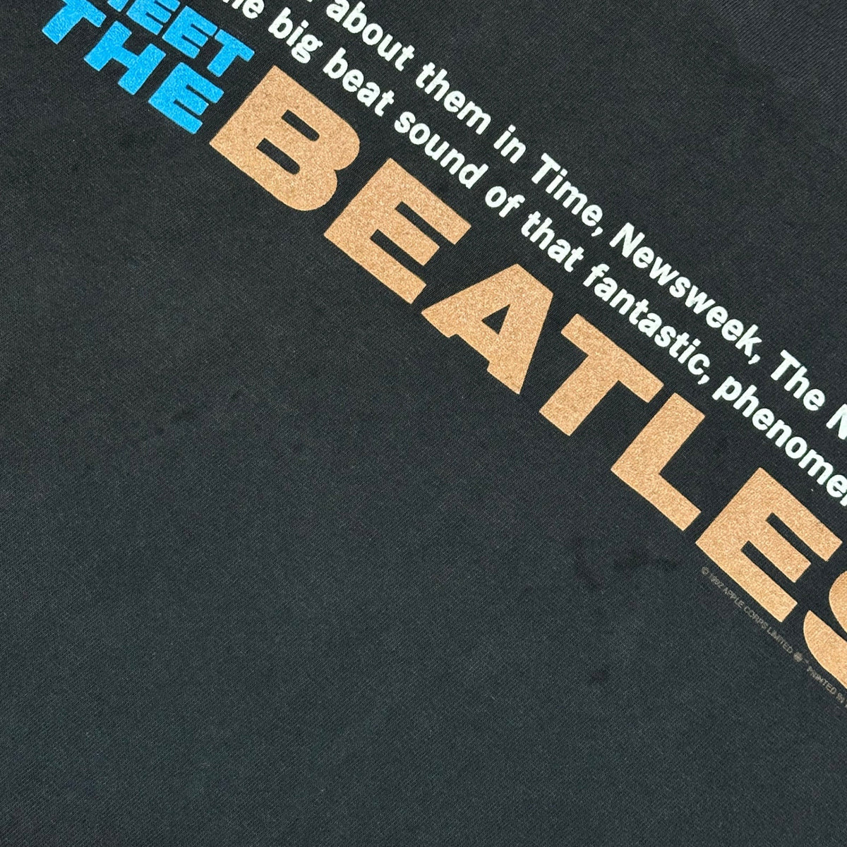 VINTAGE 90s "Meet The Beatles" Band T-Shirt Black
