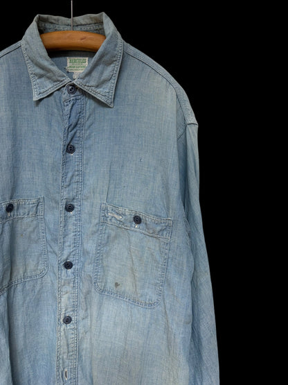 HERCULES 50s Vintage Chambray Long Sleeve Shirt