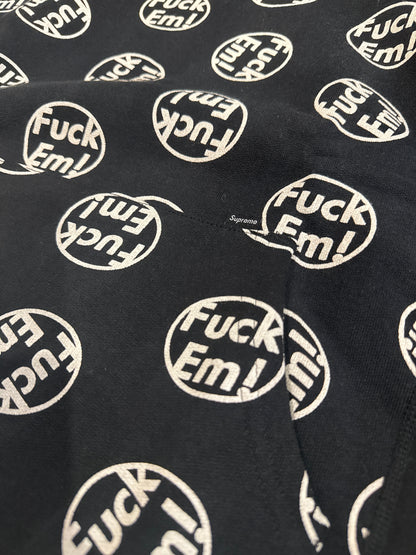 Supreme Fuck Em Pullover Hoodie Black Size M