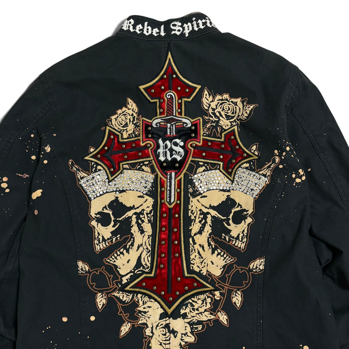 Rebel Spirit Studs Button Jacket Size M