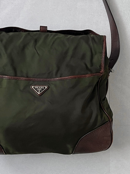 Prada Mix Material Shoulder Bag Multi Size F